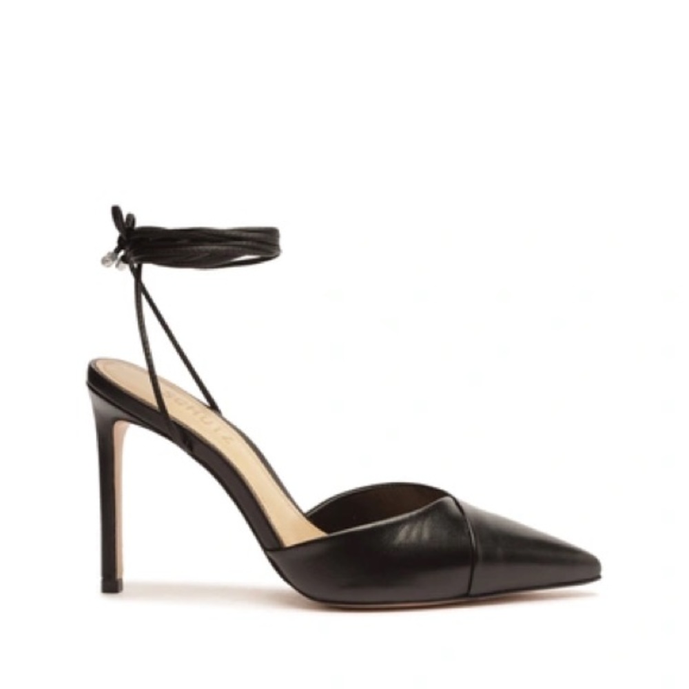 SCHUTZ Black Heels Pointed Toe Strappy